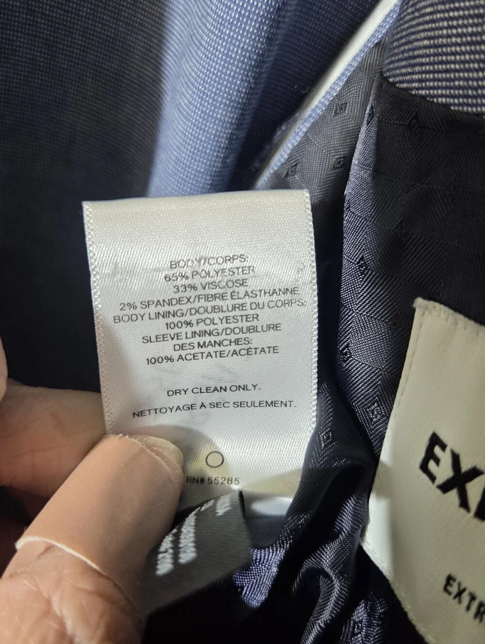 Express Extra Slim Stretch Sport Coat Blazer Men's 38R Blue 2 Button Suit Jacket